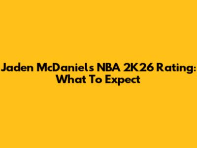 Jaden McDaniels' NBA 2K26 Rating: What To Expect