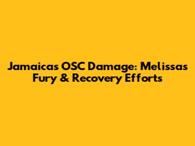 Jamaica's OSC Damage: Melissa's Fury & Recovery Efforts