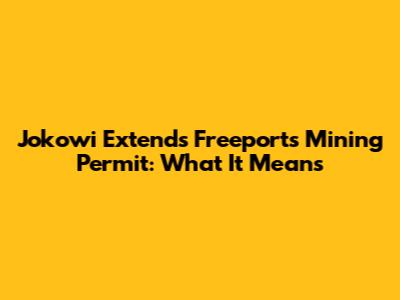 Jokowi Extends Freeport's Mining Permit: What It Means