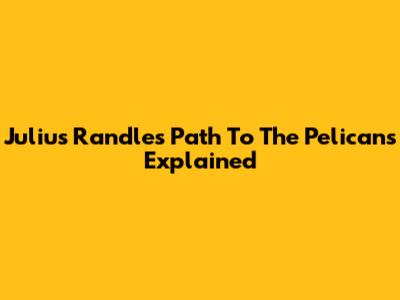 Julius Randle's Path To The Pelicans Explained