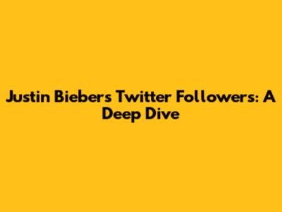 Justin Bieber's Twitter Followers: A Deep Dive