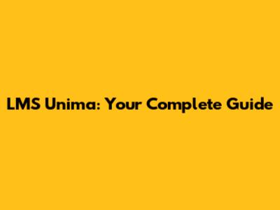 LMS Unima: Your Complete Guide