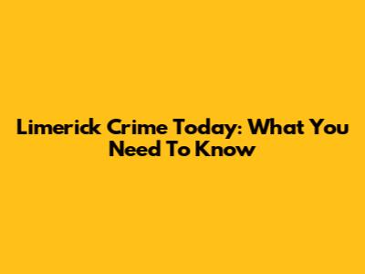 Limerick Crime Today: What You Need To Know