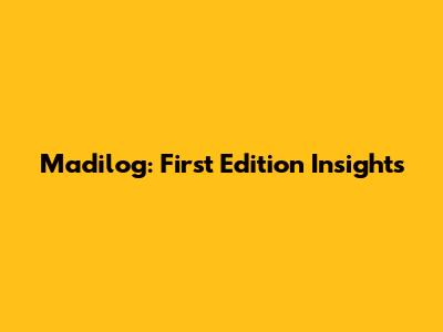 Madilog: First Edition Insights