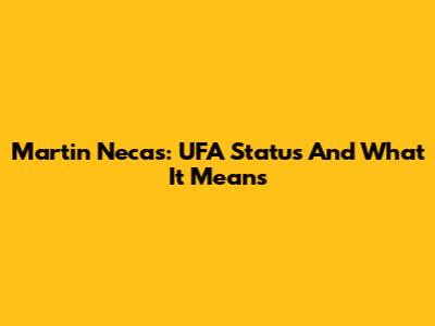 Martin Necas: UFA Status And What It Means