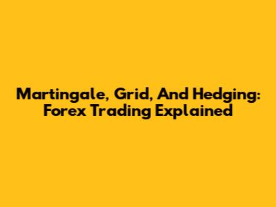 Martingale, Grid, And Hedging: Forex Trading Explained