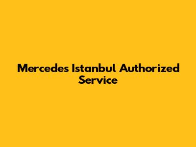 Mercedes Istanbul Authorized Service