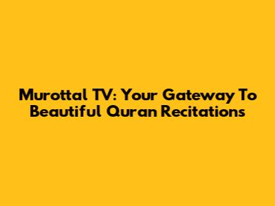 Murottal TV: Your Gateway To Beautiful Quran Recitations