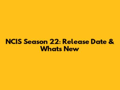 NCIS Season 22: Release Date & What's New
