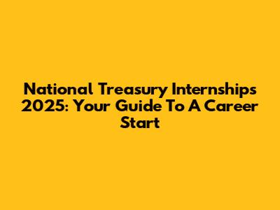 National Treasury Internships 2025: Your Guide To A Career Start