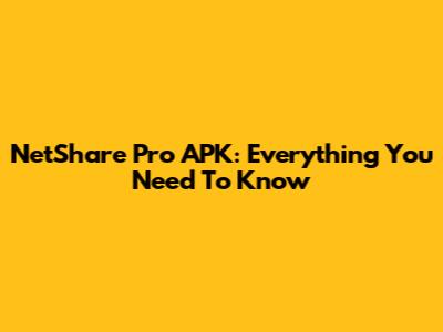 NetShare Pro APK: Everything You Need To Know