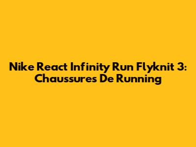 Nike React Infinity Run Flyknit 3: Chaussures De Running