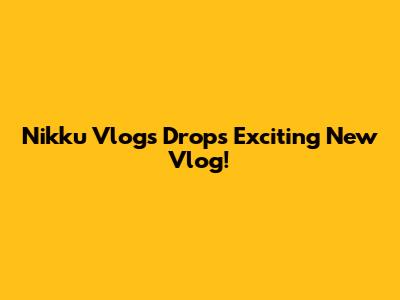 Nikku Vlogs Drops Exciting New Vlog!