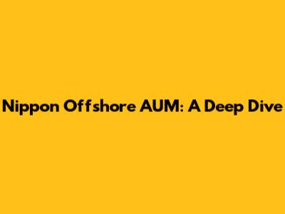 Nippon Offshore AUM: A Deep Dive