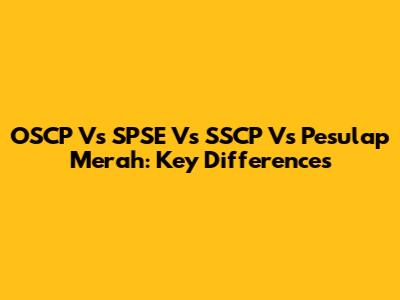 OSCP Vs SPSE Vs SSCP Vs Pesulap Merah: Key Differences