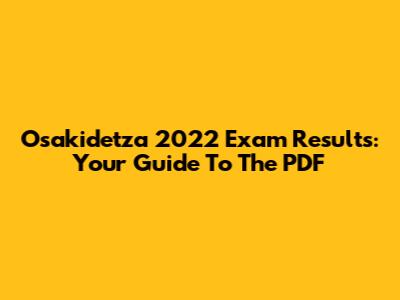 Osakidetza 2022 Exam Results: Your Guide To The PDF