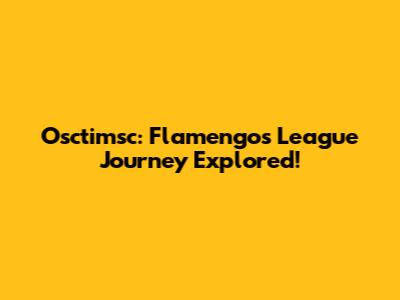 Osctimsc: Flamengo's League Journey Explored!