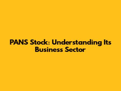 PANS Stock: Understanding Its Business Sector