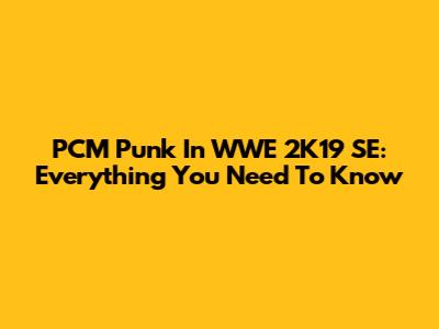 PCM Punk In WWE 2K19 SE: Everything You Need To Know