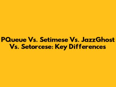 PQueue Vs. Setimese Vs. JazzGhost Vs. Setorcese: Key Differences
