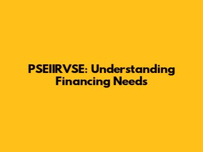 PSEIIRVSE: Understanding Financing Needs