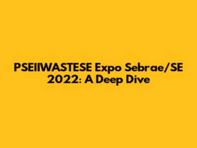 PSEIIWASTESE Expo Sebrae/SE 2022: A Deep Dive