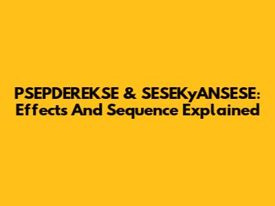 PSEPDEREKSE & SESEKyANSESE: Effects And Sequence Explained