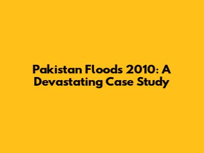 Pakistan Floods 2010: A Devastating Case Study