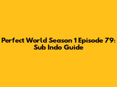 Perfect World Season 1 Episode 79: Sub Indo Guide