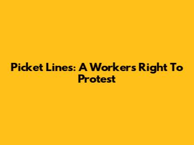 Picket Lines: A Worker's Right To Protest