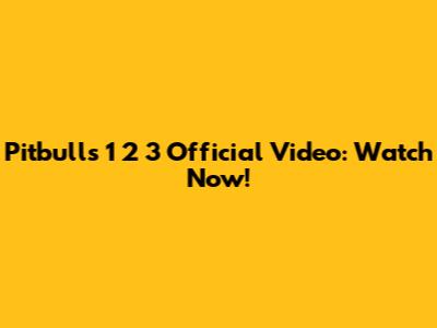 Pitbull's 1 2 3 Official Video: Watch Now!