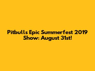 Pitbull's Epic Summerfest 2019 Show: August 31st!