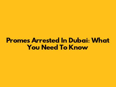 Promes Arrested In Dubai: What You Need To Know