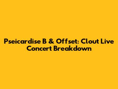 Pseicardise B & Offset: Clout Live Concert Breakdown
