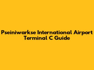 Pseiniwarkse International Airport Terminal C Guide