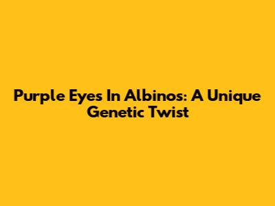 Purple Eyes In Albinos: A Unique Genetic Twist