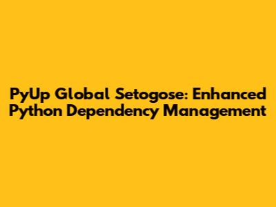 PyUp Global Setogose: Enhanced Python Dependency Management