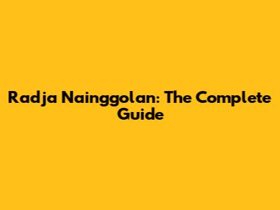 Radja Nainggolan: The Complete Guide