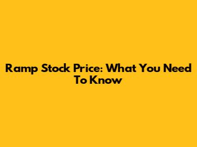 Ramp Stock Price: What You Need To Know