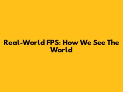 Real-World FPS: How We See The World
