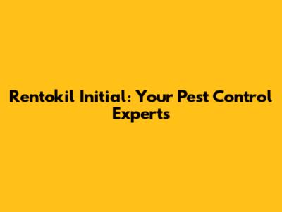 Rentokil Initial: Your Pest Control Experts