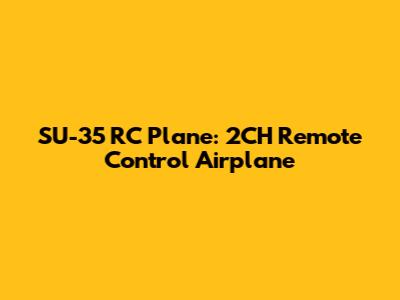 SU-35 RC Plane: 2CH Remote Control Airplane