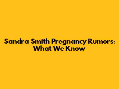 Sandra Smith Pregnancy Rumors: What We Know
