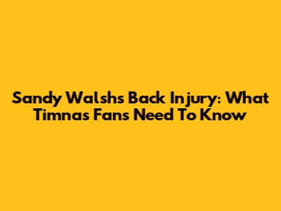 Sandy Walsh's Back Injury: What Timnas Fans Need To Know