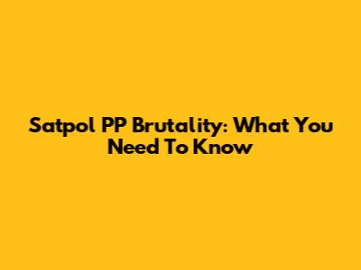Satpol PP Brutality: What You Need To Know