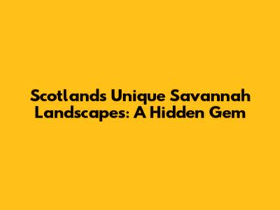 Scotland's Unique Savannah Landscapes: A Hidden Gem