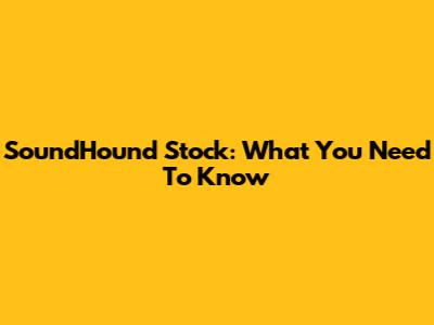 SoundHound Stock: What You Need To Know