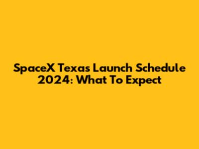 SpaceX Texas Launch Schedule 2024: What To Expect
