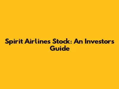 Spirit Airlines Stock: An Investor's Guide
