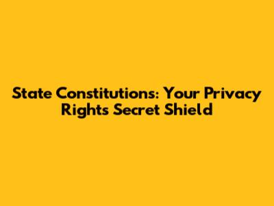 State Constitutions: Your Privacy Rights' Secret Shield